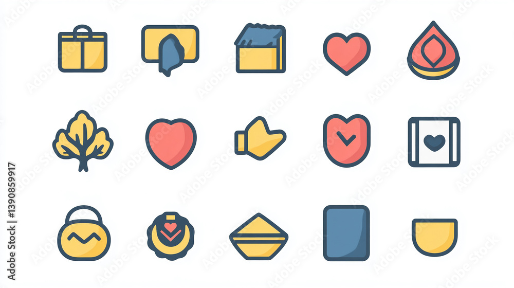 Poster vector icon set collection design elements graphic resource ui ux design symbols and signs for web a