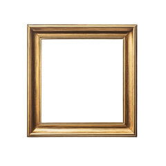 Simple Golden Frame with Smooth Edges Isolated on Transparent Background