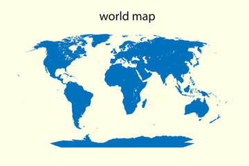 Naklejka premium World Map, Very high resolution world map, isolated on white background. Infographic, Flat Earth, Globe similar world map icon. annual report