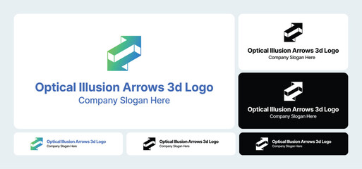 Optical Illusion Arrows 3D Logo | Dynamic Visual Effect Design