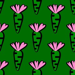 Summer vegetable seamless carrots pattern for wrapping paper and fabrics and kids clothes print and kitchen textiles