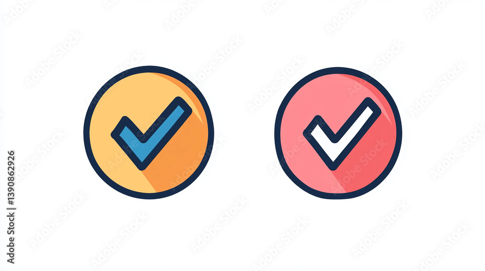 Poster check mark icon vector illustration design element for ui ux design and web design and mobile app de