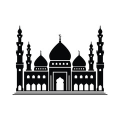 Eid Vector mosque silhouette icon sticker