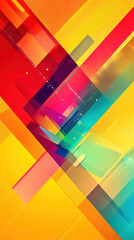 Fototapeta premium Abstract Geometric Composition: An abstract geometric composition of vibrant colors, showcasing a striking interplay of rectangular and diagonal forms.