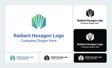 Fototapeta premium Radiant Hexagon Logo: Bright and Geometric Design