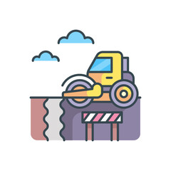 Construction and Infrastructure Tendem Roller Icon