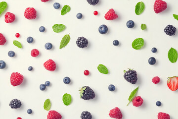 Berries in white background