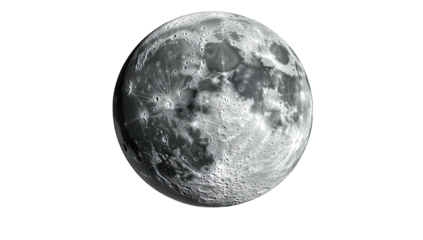 a realistic depiction of the moon showcasing its craters and surface texture in a three-dimensional format emphasizing its celestial features and beauty