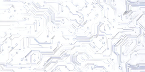 White background with gray circuit board lines vector banner design for a website, with a white and gray color scheme.