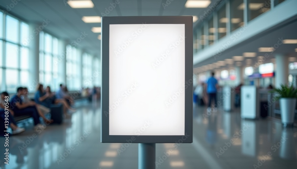 Aufkleber empty signboard in modern airport terminal