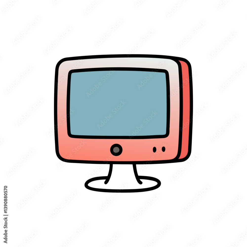 Fototapete high quality hand drawn monitor icons for software and application interfaces