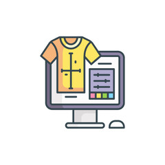 T-Shirt Design on Monitor Icon