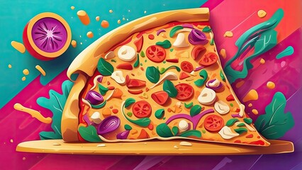 Obraz premium A slice of pizza topped with melted mozzarella cheese