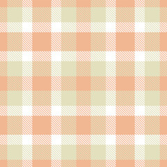 Dusky pale salmon Seamless Tartan with Vintage pale accents Fabric Design