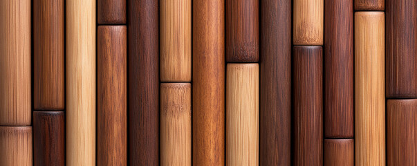 Green building materials concept. Textured wooden surface with various earthy tones and patterns.