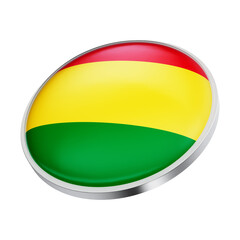Obraz premium Bolivia flag button on white background