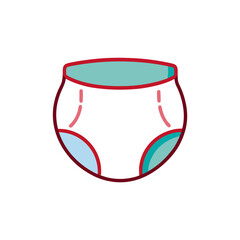 Basic Diaper Doodle Vector Clip Art Illustration