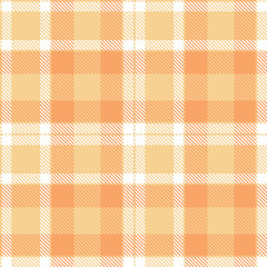 Timeless Pale pale peach & Rich white Seamless Tartan Fabric Design