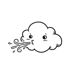Obraz premium Windy Cartoon Cloud with Puff Cheeks for Weather-Themed Designs