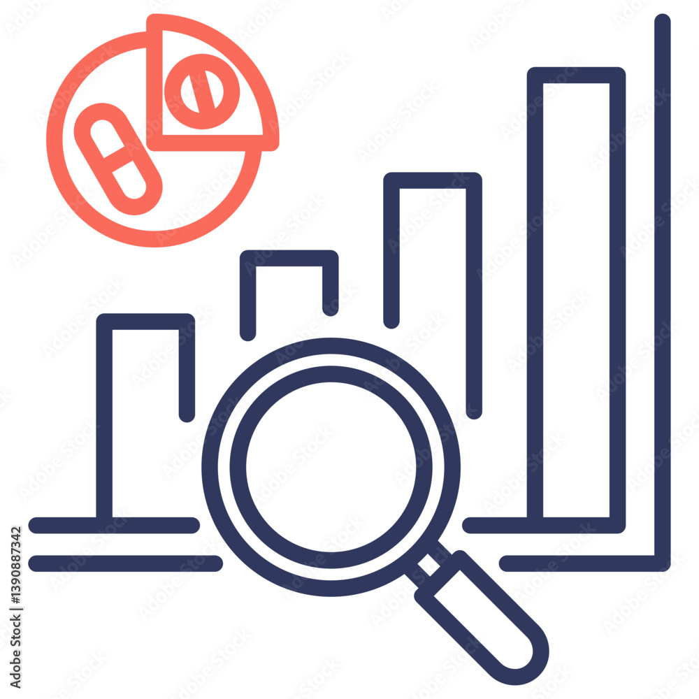Poster statistical analysis dual tone icon