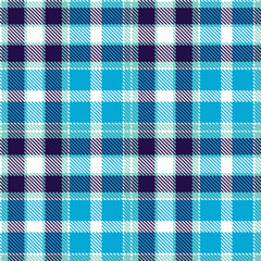 Timeless Seamless Tartan featuring Rich white and Highland aqua Fabric Design
