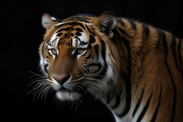Fototapeta premium Tiger with a black background