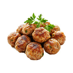 Danish Frikadeller Meatballs Isolated on Transparent Background