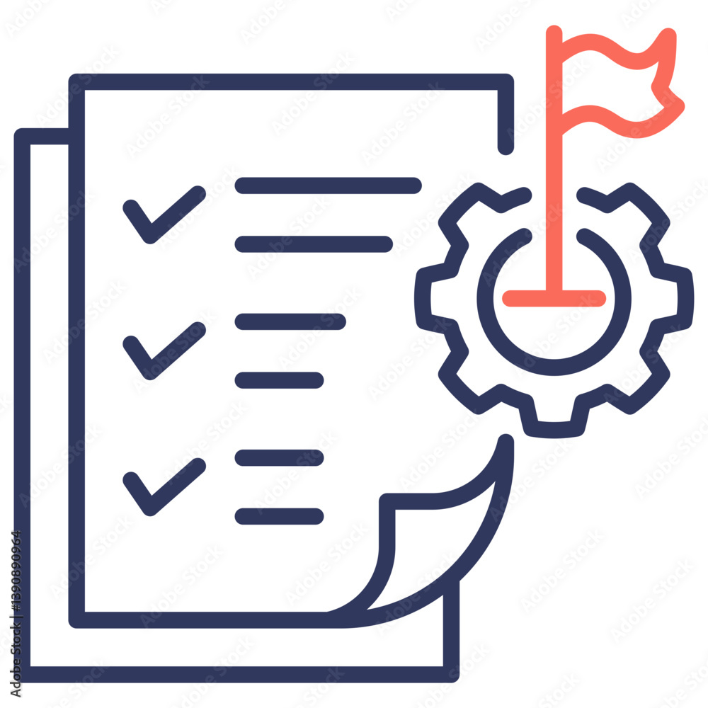 Poster goal setting dual tone icon