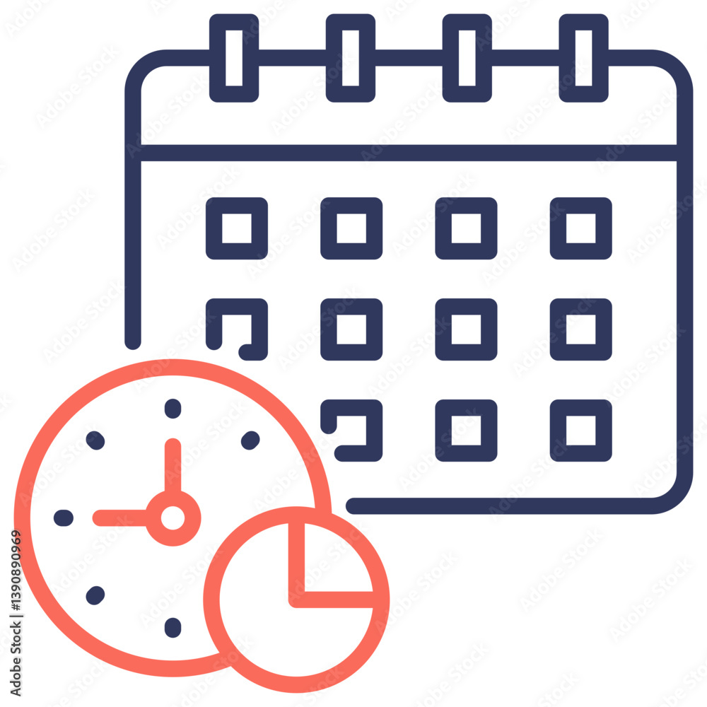 Poster time allocation dual tone icon