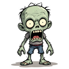 Cartoon zombie child screaming