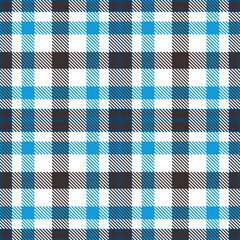 Plaid pattern seamless. Rustic white & Pastel prussian blue Tartan Fabric Design.