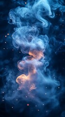 Obraz premium Abstract smoke vapor swirling in darkness high resolution photo