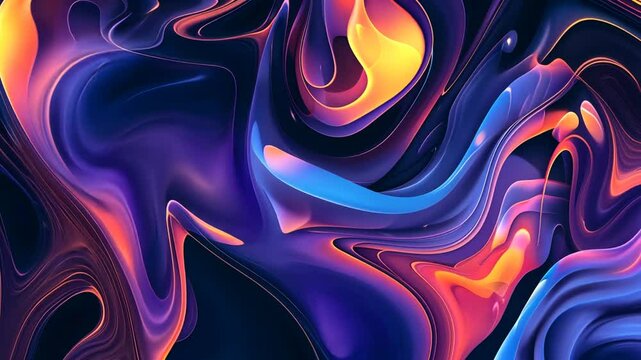 Wellenartige Farbschlieren in digitalem Stil