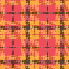 Timeless Muted coral pink & Muted butterscotch Seamless Tartan Fabric Design