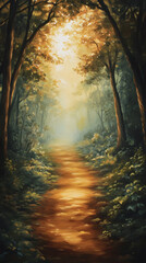 Fototapeta premium sunset in the forest