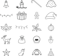 christmas icons set