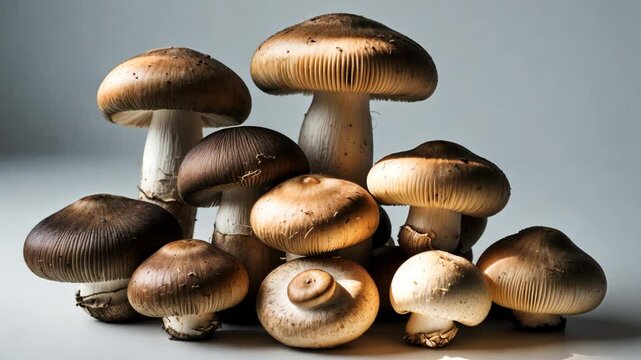 High-definition footage of fresh shiitake mushrooms, ideal for culinary and health-oriented projects. Great for recipes and food videography.