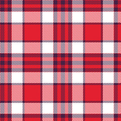 Timeless Fire strawberry & Dark aubergine Seamless Tartan Fabric Design