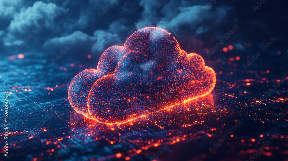 Poster cloud computing technology digital storage data network service internet connection concept design 3