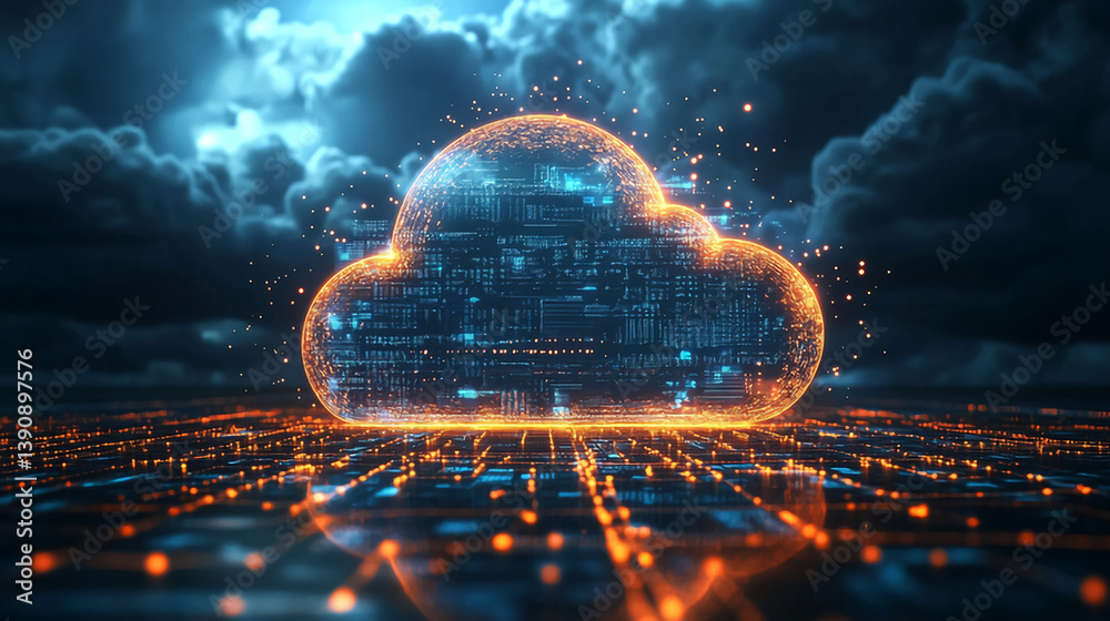 Poster cloud computing technology data storage network solutions it infrastructure and services platform ai