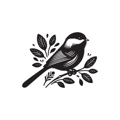 A vector illustration of a Chickadee, ideal for nature-themed designs, bird projects, and wildlife illustrations. Perfect for use in creative, educational, and artistic materials.