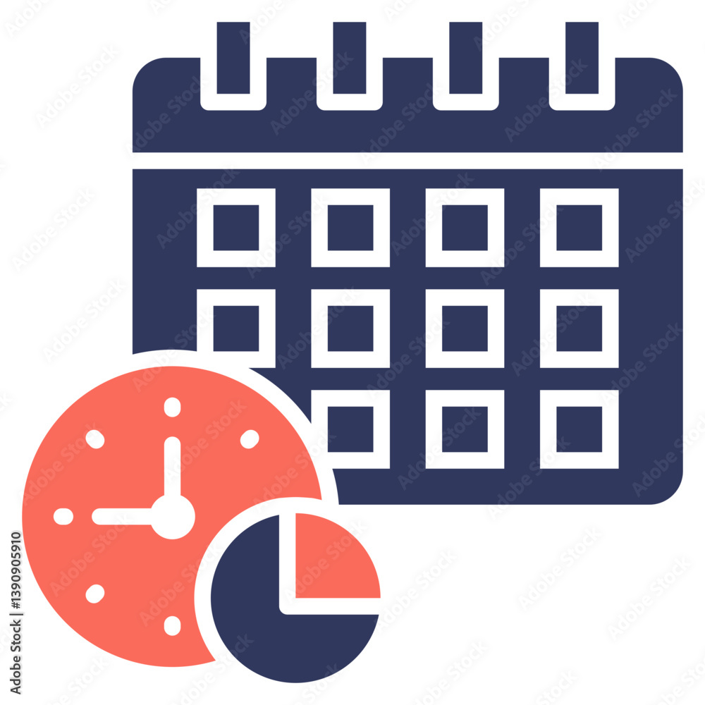 Poster time allocation mixed icon