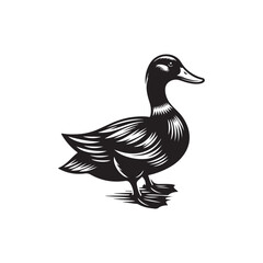 A cute vector illustration of a duck, ideal for nature-themed designs, educational materials, and projects related to wildlife and animal illustrations. Perfect for use in various creative projects.
