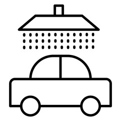 Car Wash Vector Line Icon Design