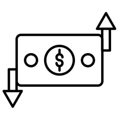 Money Transfer Vector Line Icon Design