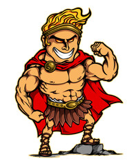 Heroic Portrayal: A strong character stands firm, a symbol of strength, pride and determination, radiating confidence and embodying the essence of power and heroism.