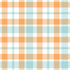 Warm white Tartan patterns fabric texture. Timeless Vibrant apricot Seamless Tartan