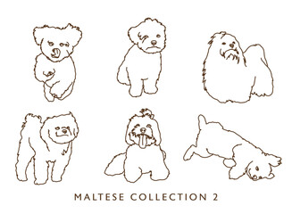 Maltese Outline Illustrations 2	
