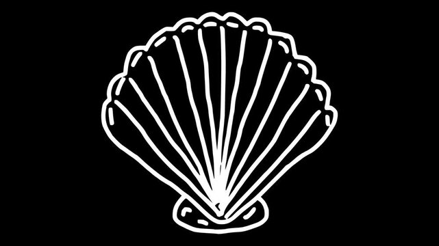 White wiggly hand drawn seashell icons on alpha 3