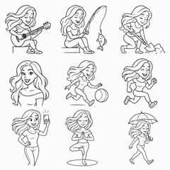 hand drawn vector illustration set